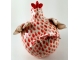 Whimsical Chicken Sculpture Red and White