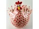 Whimsical Chicken Sculpture Red and White