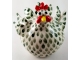 Whimsical Chicken Sculpture Green and White