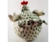 Whimsical Chicken Sculpture Green and White