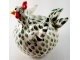 Whimsical Chicken Sculpture Green and White