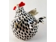 Whimsical Chicken Sculpture Black and White