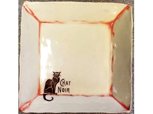 Black Cat Chat Noir Tiny Plate