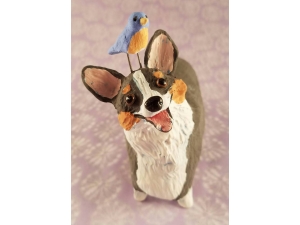 Corgi with Bluebird