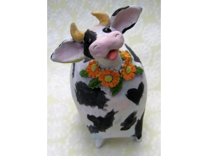 Cow with Daisies