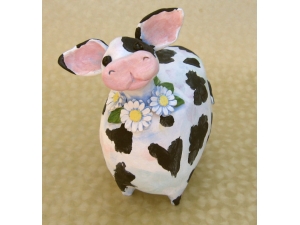 Cow with Daisies