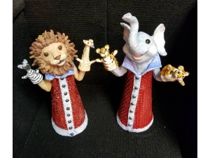 Elephant and Lion Puppet