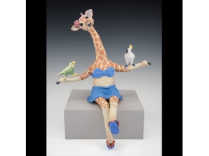 Giraffe with Jungle Birds